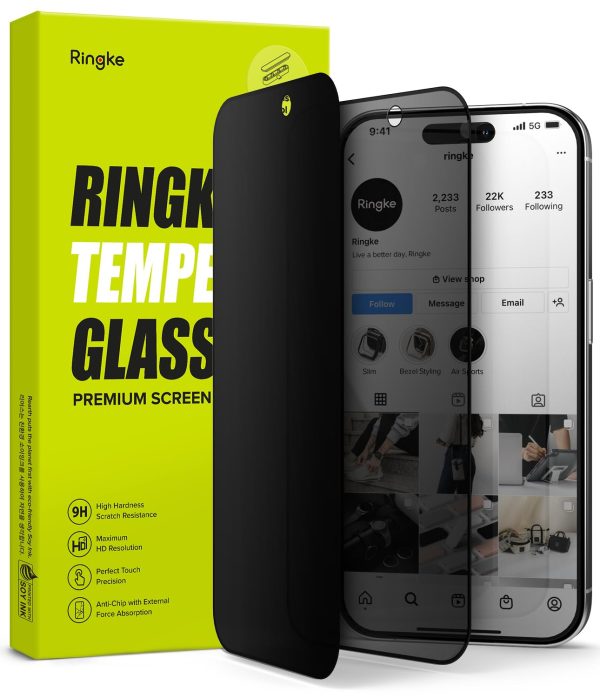 iPhone 15 Pro Max Screen Protector | Privacy Tempered Glass Screen Guard With Installation Jig Online Hot Sale