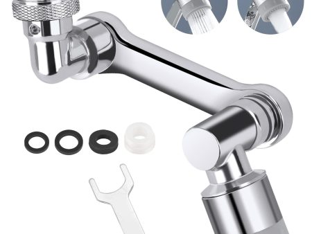 1080° Large-Angle Rotating Robotic Arm Water Nozzle Faucet Adaptor-Silver Sale