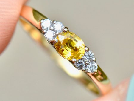 Yellow Sapphire & Diamond 18ct Yellow Gold Engagement Ring (0.50ct) Hot on Sale