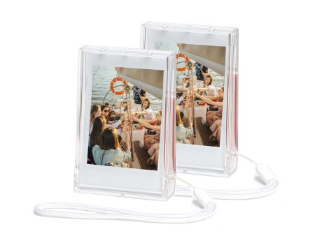 (Set of 2) Mini Photo Holder Storage Case , 3 inch Photo Pouch Instant Camera Film Accessories w Wrist Lanyard For Cheap