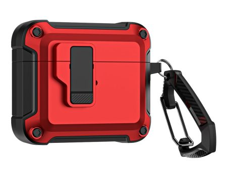 AirPods 4 Case Cover (2024) with Secure Lock Clip | Rugged Armor Shockproof Hard Shell Design |Red on Sale