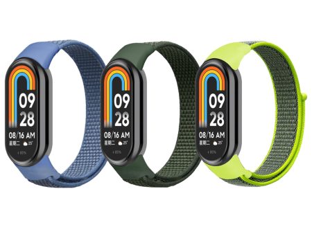 [Pack of 3] Nylon Loop Straps For Xiaomi Mi Band 8 (Army Green  Blue Bright Yellow) Online