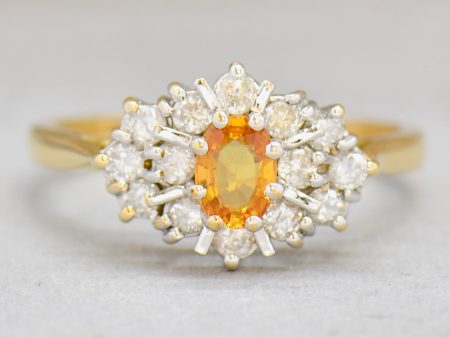 18ct Yellow Gold Yellow Sapphire & Diamond Ring (1.15cts) Online now