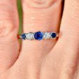 Edwardian Blue Sapphire & Diamond 18ct Yellow Gold Five-Stone Ring (0.56ct) Online Sale