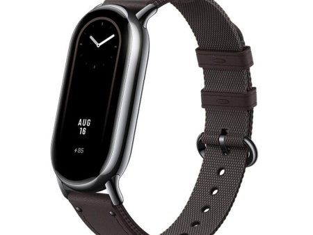 Xiaomi Mi Band 8 Nylon + Leather Watch Band | Dark Brown Hot on Sale