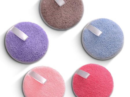 Pack of 5 - Reusable Makeup Remover Pads Washable Microfiber Remover Facial Cleansing Puffs on Sale