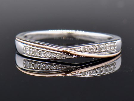 18CT White & Rose Gold Two-Tone Diamond Wedding Band Online