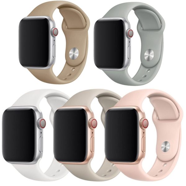 [5 Pack] Silicone Sport Bands For Apple Watch Band 38mm 40mm 41mm Online Hot Sale