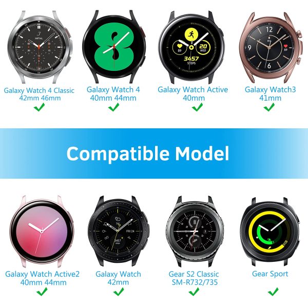 20mm Samsung Galaxy Watch 4 | NO GAP Silicone Watch Band Strap  | Black Hot on Sale