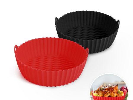 Silicone Air Fryer Liner 7.5inch [Pack of 2] Round Size from 2.5 Ltr to 5.5 Ltr Air fryer Oven Accessories | Red Black Online now