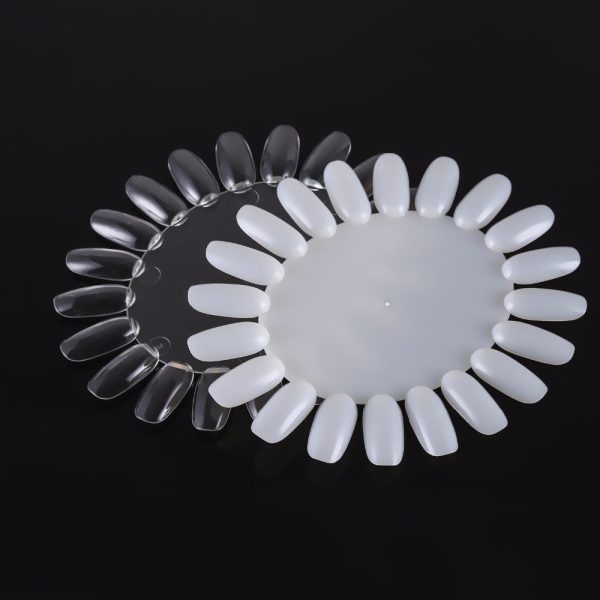 10Pcs Gel Fake Nails  Transparent and White Display on Sale