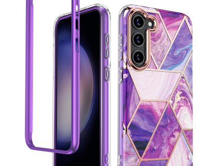 Samsung Galaxy S23 Plus 5G | Marble Shockproof Bumper Stylish Slim Phone Cases | Purple Marble For Sale