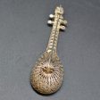 Vintage Mandolin Silver Filigree Brooch Cheap