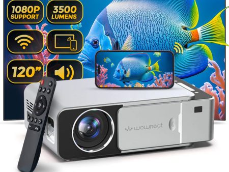 Wifi Projector |3500 Lumens Screen Size upto 120 inch| Native Res 1280x720P| Wireless Screen Mirroring Video Projector For Cheap