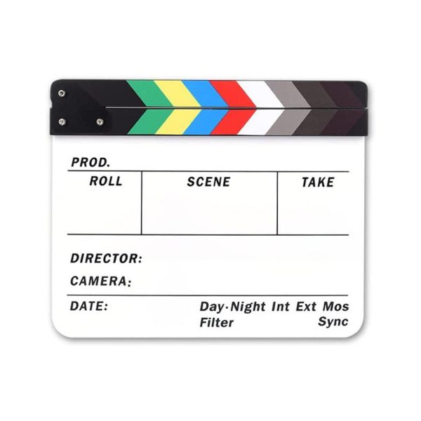 Professional Clapperboard Studio Camera Photography Video Acrylic Director Film Clapboard [Clapper Board Slate] [9.85Inch x 11.8 inch] Online Hot Sale