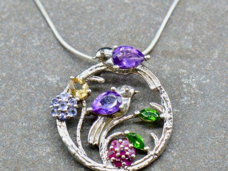 Multigems Tanzanite Ruby Amethyst Diopside Citrine Necklace Set Cheap