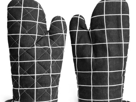 Cotton Oven Mitts ,Pot Holders Heat Resistant Cooking Gloves |  Black Online