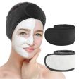 Facial Spa Headband, Ultra Soft Microfiber Adjustable Face Wash Headband Reusable Cloth Stretch Towel - Black & White Hot on Sale