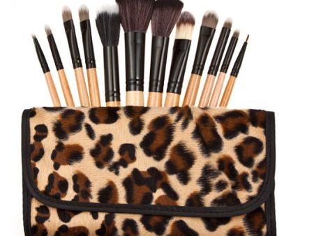 10 pcs Makeup Brushes Professional Make Up Brush Set Wooden Handle -Brown Online now