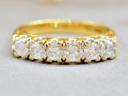 18ct Yellow Gold Six-Stone Half Hoop Diamond Engagement Ring (1.00ct) Online now