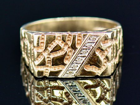 Vintage 9CT Gold Diamond Mens Signet Ring Cheap