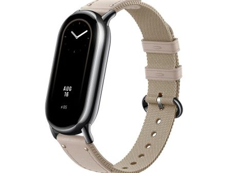 Xiaomi Mi Band 8 Nylon + Leather Watch Band | Beige Hot on Sale