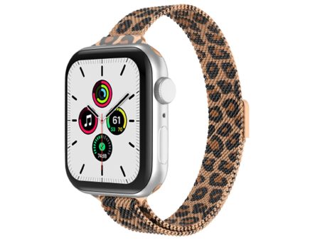 Apple Watch 41mm   40mm   38mm | Slim Milanese Loop Metal Watch Band| Leopard Design 2 Supply