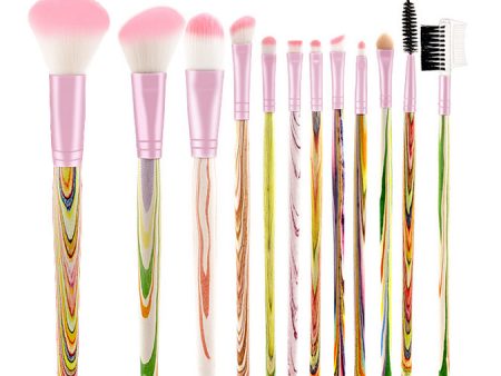 12-Piece Soft Synthetic Hair Makeup Brush Set Multicolour Cheap