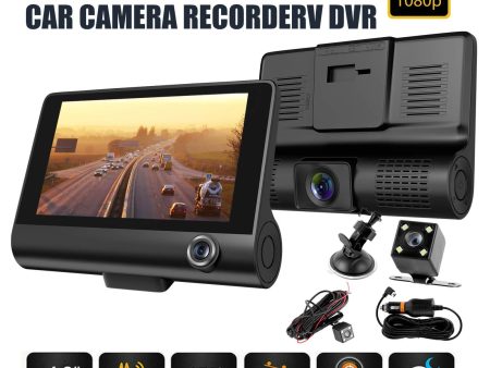 XGODY C2 4-inch 1080P 3 Lens Car  Dash Cam with Video Recorder Fashion