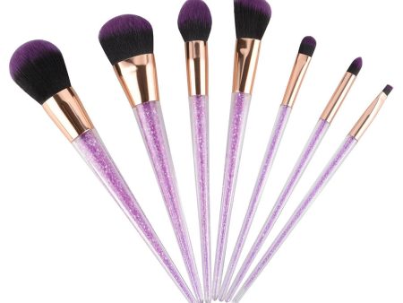 7-Piece Makeup Brush Set With Transparent Handle Multicolour Supply