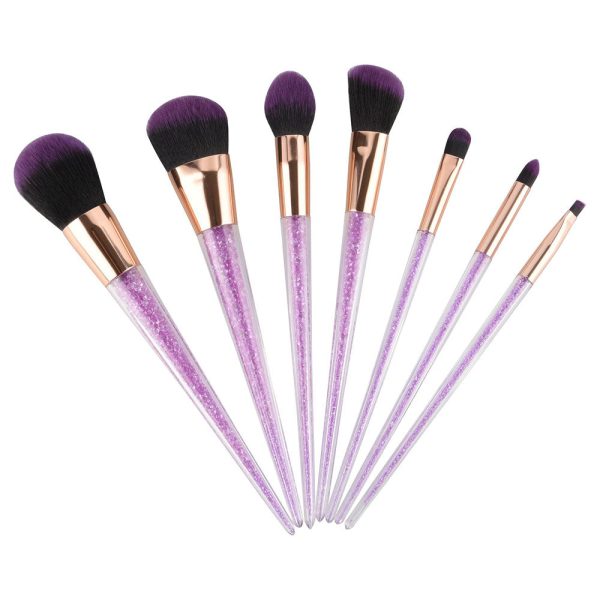 7-Piece Makeup Brush Set With Transparent Handle Multicolour Supply