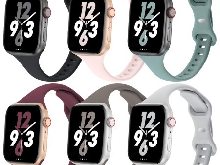 6 Pack Slim Thin Bands For Apple Watch 38mm 40mm 41mm -MultiColor2 For Discount