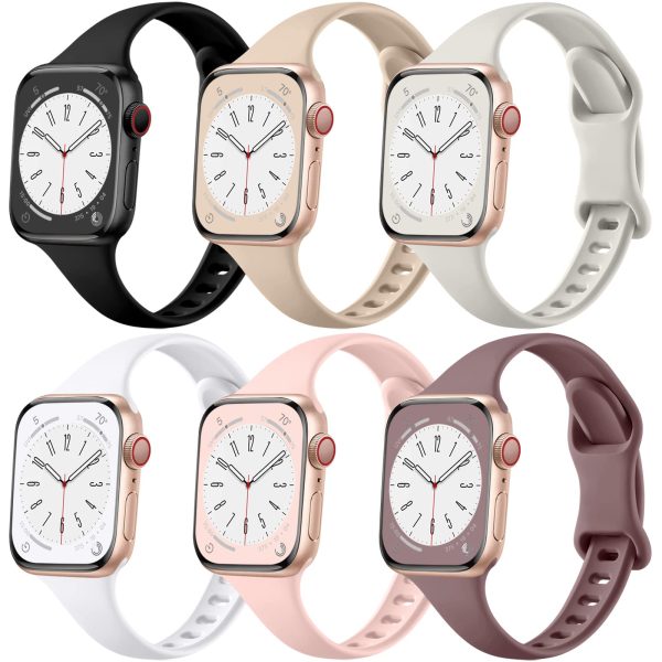 O Ozone - 6 Pack Slim Bands Compatible with Apple Watch Band 42mm 44mm 45mm 49mm for Women Men - Multi color on Sale