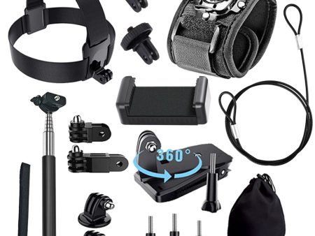 17-Piece Action Camera Accessory for Hero 10, Hero 9 Bundles Black Online