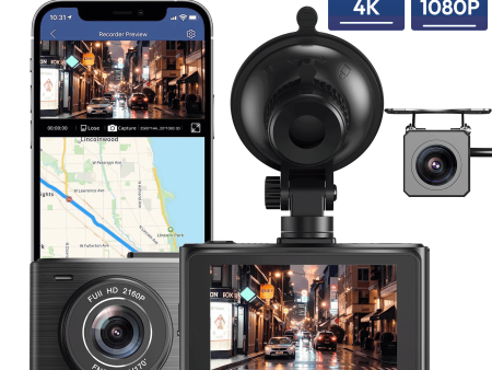 XGODY J402 Pro Dash Cam | 4K + 1080P Dual Lens, 24-Hour Monitoring, Night Vision Online Sale