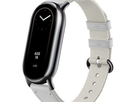 Xiaomi Mi Band 8 Nylon + Leather Watch Band | White Cheap