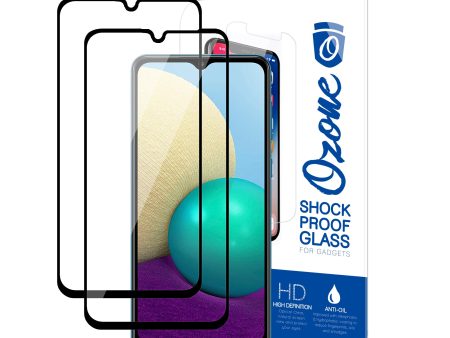 Samsung Galaxy A02 A02S Screen Protector | Tempered Glass Protector | Black |Pack of 2 For Discount