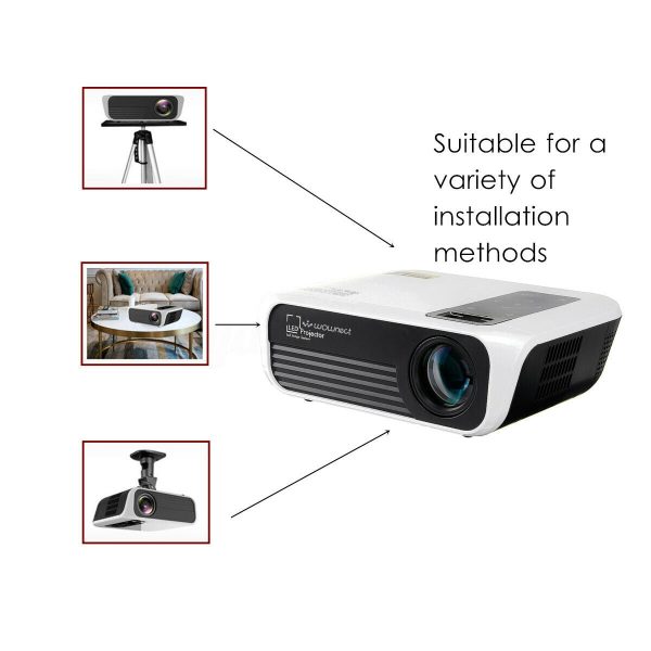 T8 Android [2GB 16GB] WiFi Home Theater LED Projector, 4500 Lumens [ Wireless Mobile Screening ] Portable Mini Home Cinema Projector Online Sale