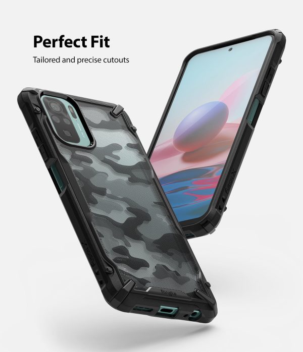 Xiaomi Redmi Note 10   10S Case Cover| Fusion-X Series| Camo Black Fashion