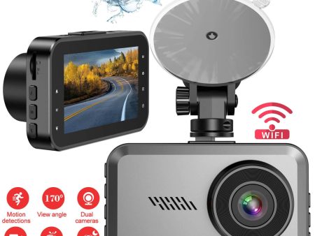 4K Dash Cam J401 Pro Built in WiFi, GPS Car Dashboard Camera Recorder With Night Vision, Dual Lens, 3-inch Screen Fashion