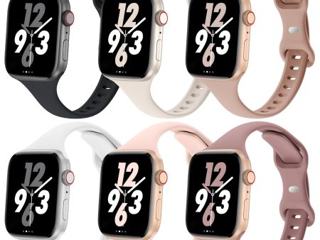 6 Pack Slim Thin Bands For Apple Watch 38mm 40mm 41mm -MultiColor1 on Sale