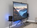 Projector Screen and Stand, 16:9 4K HD Projector Screen Outdoor 100 inch Portable Projector Screen with Stand Cheap