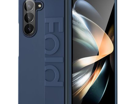 Samsung Galaxy Z Fold 5 Case Cover | Slim PC Cover With Elastic Hand Strap | Deep Blue Online