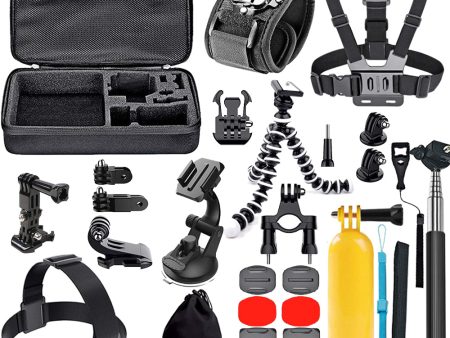 25-Piece Action Camera Accessory Bundles Black Yellow Red Online Hot Sale