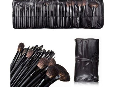 32 Pieces Professional Makeup Brushes, Cosmetic Facial Make up Brush Kit - Black Cheap