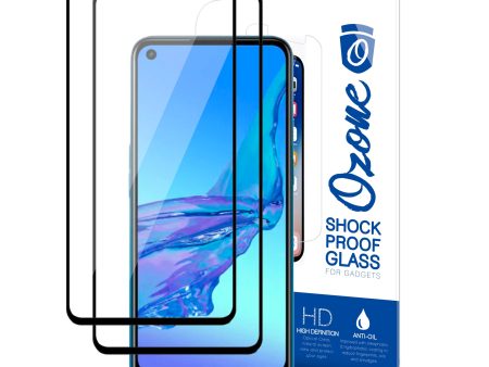 Oppo A53 Screen Protector | Tempered Glass Protector | Black |Pack of 2 on Sale