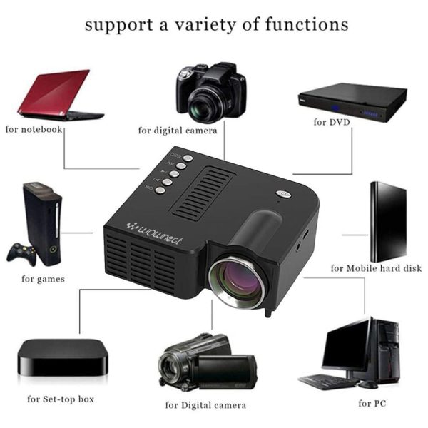 Kids Projector Basic UC28C Mini Portable LED Projector Home Cinema 48 Lumens 320 x 240 Native Resolution [Wireless Mobile Screening] Supply