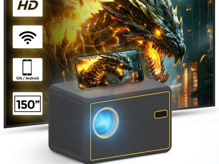 WiFi Portable Projector 150 ANSI Lumens Portable Outdoor Movie Projector with 200  Screen Supported Online Sale