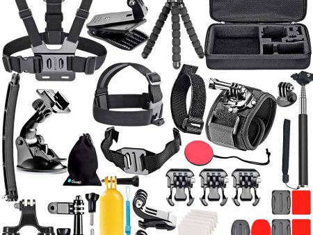 51-In-1 Action Camera Accessories Travel Kit Black Red Yellow Cheap