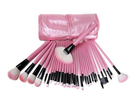 32-Piece Professional Makeup Brush Set Pink For Discount